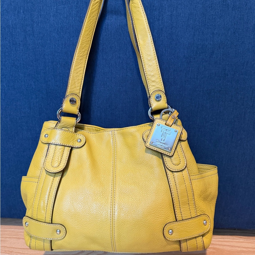 Tignanello Yellow Leather Shoulder Bag